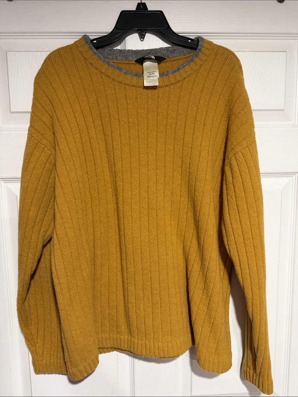 The North Face Men's Mustard Ribbed Crewneck Sweater